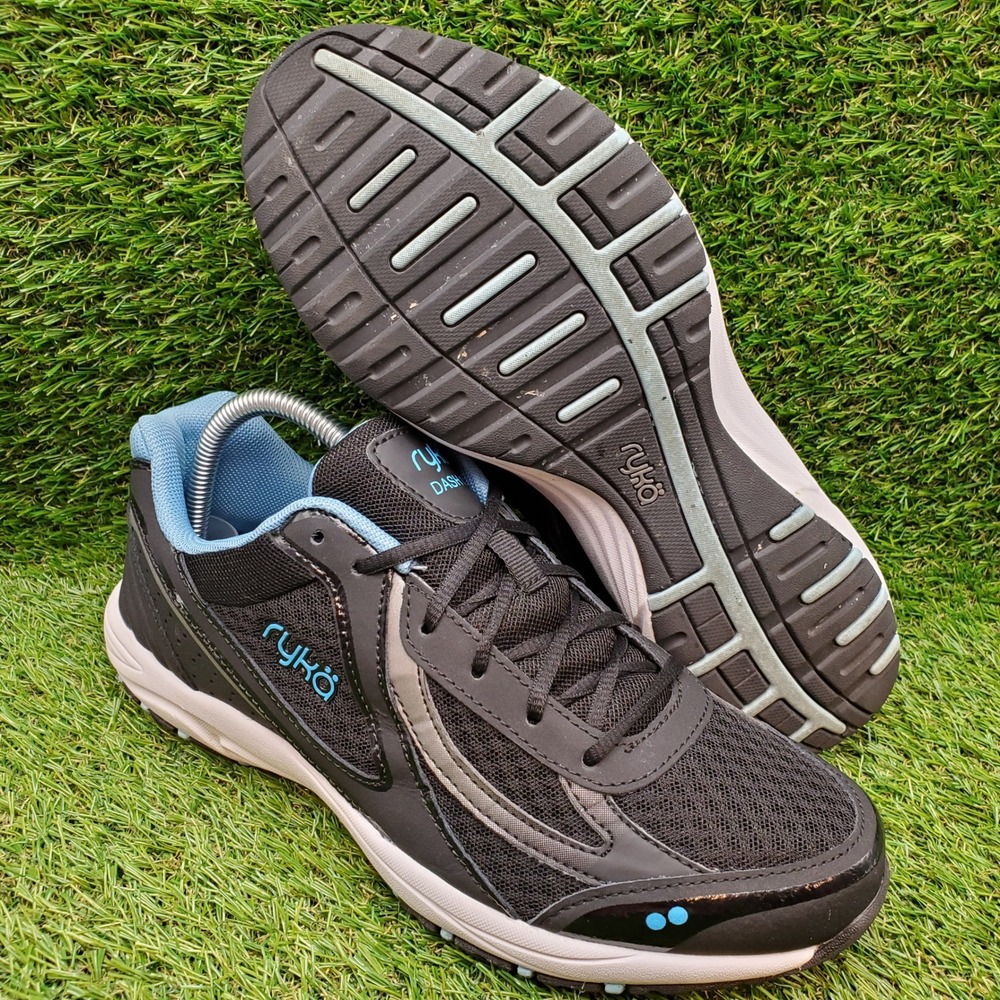 Ryka Dash 3 SIZE 9 WIDE Women's Walking Shoe Comfort Athletic Sneaker Black Blue